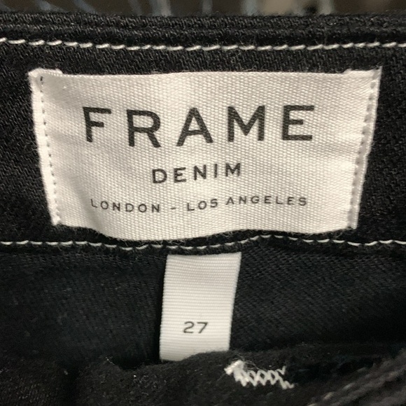 Frame Black Denim Wide-Leg Trouser 27 - Picture 5 of 14